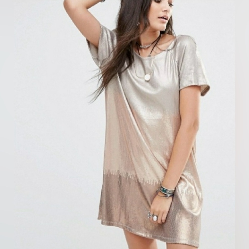 Free People Sequin Low Back Mini Dress size S